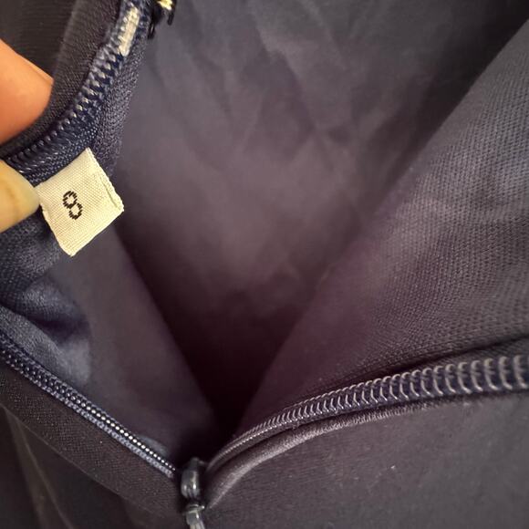 Vintage 1970s Midnight Blue Qiana Jersey Sequin Strapless Dancing Queen Gown - Picture 8 of 12